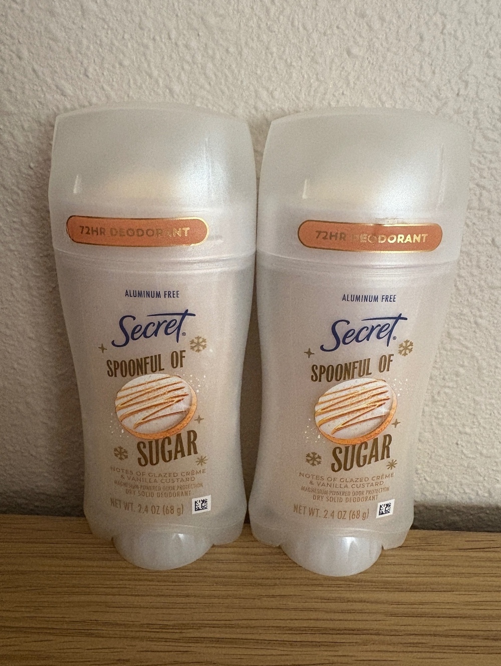 Lot of 2 Secret Spoonful of Sugar Aluminum Free Deodorant 2.4 oz 72HR NEW